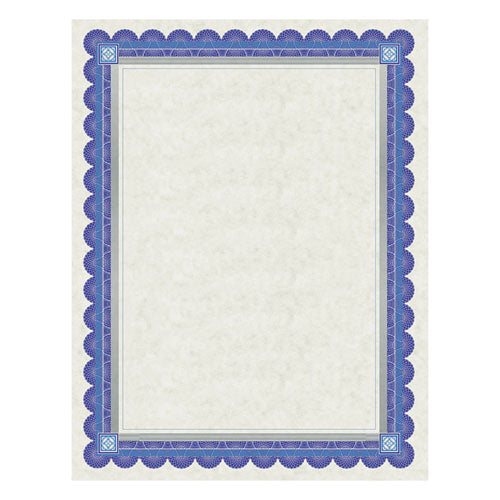 Parchment Certificates, Academic, 8.5 x 11, Ivory with Blue/Silver Foil Border, 15/Pack-(SOUCT1R)