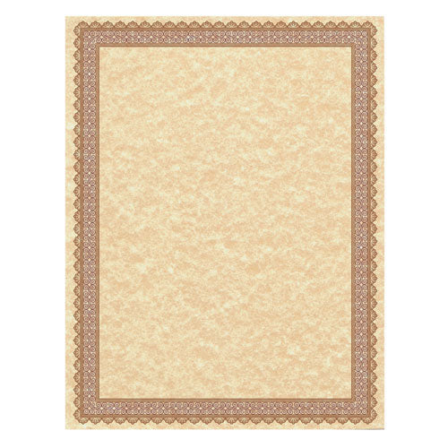 Parchment Certificates, Vintage, 8.5 x 11, Copper with Burgundy/Gold Foil Border, 50/Pack-(SOU91350)