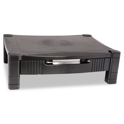 Monitor Stand with Drawer, 17" x 13.25" x 3" to 6.5", Black, Supports 50 lbs-(KTKMS420)