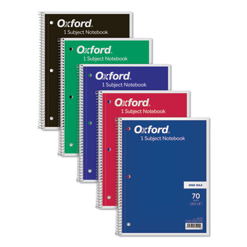 Coil-Lock Wirebound Notebooks, 3-Hole Punched, 1-Subject, Wide/Legal Rule, Randomly Assorted Covers, (70) 10.5 x 8 Sheets-(TOP65000)