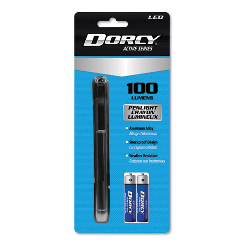100 Lumen LED Penlight, 2 AAA Batteries (Included), Silver-(DCY411218)
