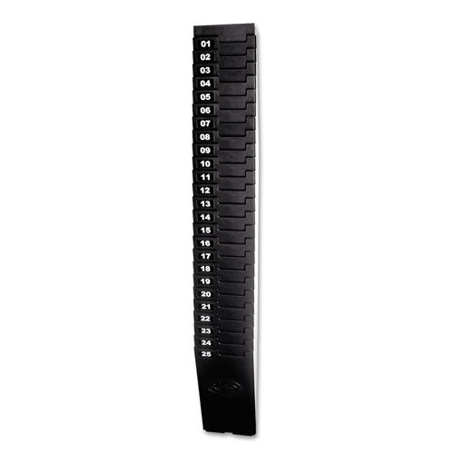 Time Card Rack for 7" Cards, 25 Pockets, ABS Plastic, Black-(LTH257EX)