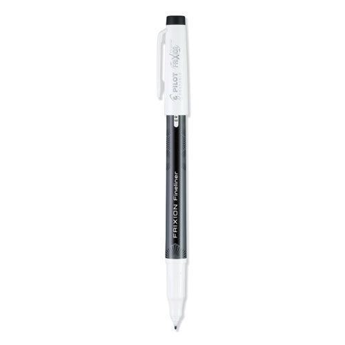 FriXion Fineliner Erasable Porous Point Pen, Stick, Fine 0.6 mm, Black Ink, Black Barrel, Dozen-(PIL11485)