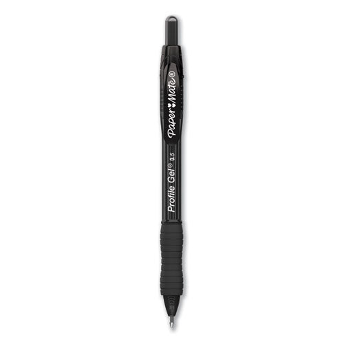 Profile Gel Pen, Retractable, Fine 0.5 mm, Black Ink, Translucent Black Barrel, 36/Pack-(PAP2095452)