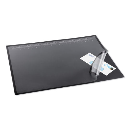 Lift-Top Pad Desktop Organizer, with Clear Overlay, 31 x 20, Black-(AOP41200S)