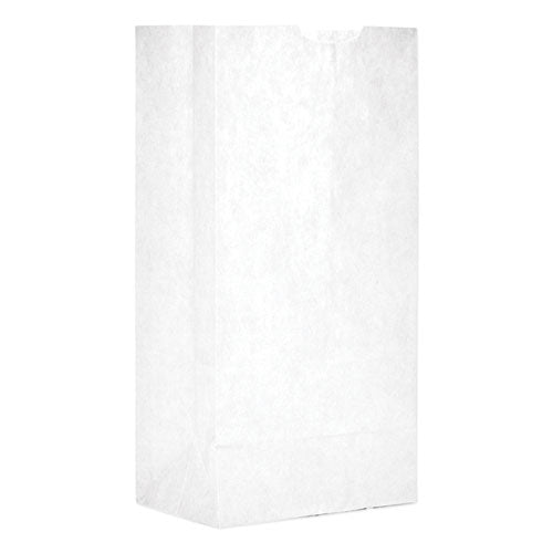 Grocery Paper Bags, 30 lb Capacity, #4, 5" x 3.33" x 9.75", White, 500 Bags-(BAGGW4500)