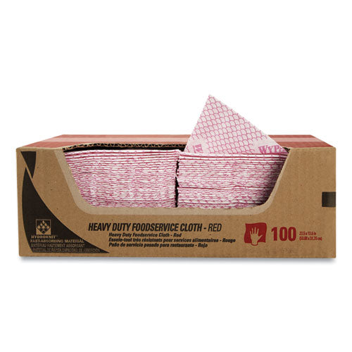Heavy-Duty Foodservice Cloths, 12.5 x 23.5, Red, 100/Carton-(KCC51634)