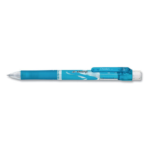 .e-Sharp Mechanical Pencil, 0.5 mm, HB (#2.5), Black Lead, Sky Blue Barrel, Dozen-(PENAZ125S)