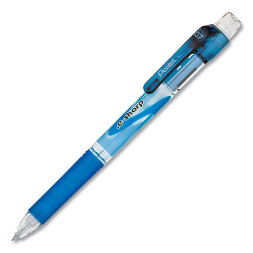 .e-Sharp Mechanical Pencil, 0.7 mm, HB (#2.5), Black Lead, Blue Barrel, Dozen-(PENAZ127C)