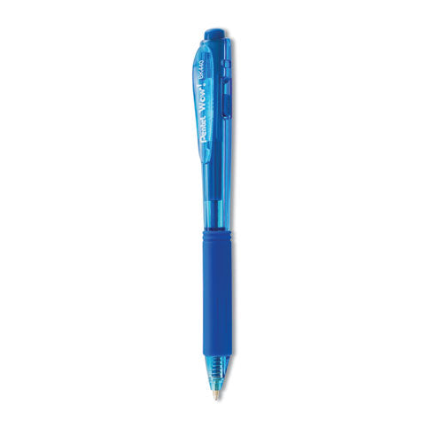 WOW! Ballpoint Pen, Retractable, Medium 1 mm, Blue Ink, Blue Barrel, Dozen-(PENBK440C)