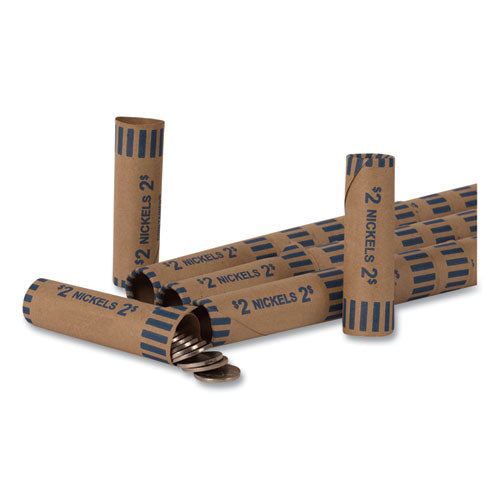 Preformed Tubular Coin Wrappers, Nickels, $2, 1000 Wrappers/Box-(CTX20005)