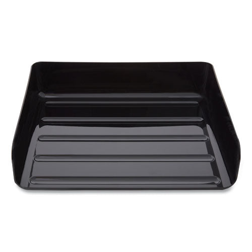 Side-Load Stackable Plastic Document Tray, 1 Section, Legal-Size, 15.06 x 9.72 x 3.01, Black, 2/Pack-(TUD24380816)