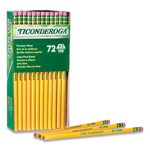 Pencils, HB (#2), Black Lead, Yellow Barrel, 72/Pack-(DIX33904)