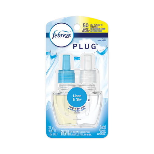 PLUG Air Freshener Refills, Linen and Sky, 0.87 oz, 6/Carton-(PGC74901)
