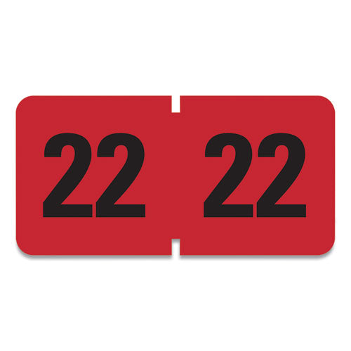 Yearly End Tab File Folder Labels, 22, 0.75 x 1.5, Red, 500 Labels/Roll-(SMD68322)