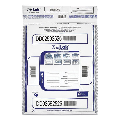 Deposit Bag, Plastic, 12 x 16, White, 100/Pack-(CNK585043)