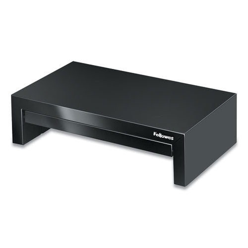 Designer Suites Monitor Riser, For 21" Monitors, 16" x 9.38" x 4.38" to 6", Black Pearl, Supports 40 lbs-(FEL8038101)