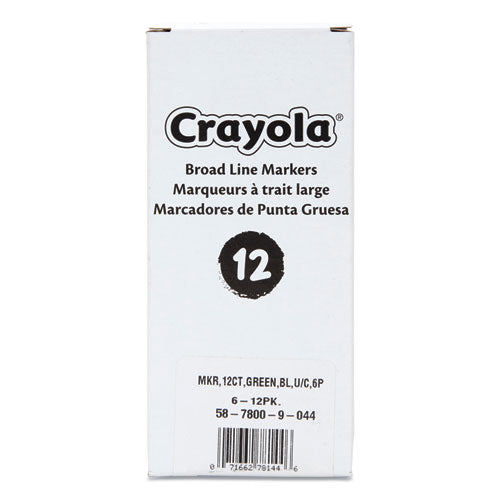 Broad Line Washable Markers, Broad Bullet Tip, Green, 12/Box-(CYO587800044)