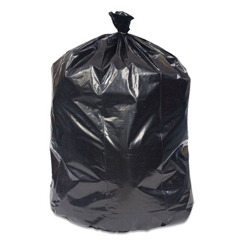 Reprocessed Resin Can Liners, 45 gal, 1.5 mil, 40" x 46". Black, 20 Bags/Roll, 5 Rolls/Carton-(CWZ394140)