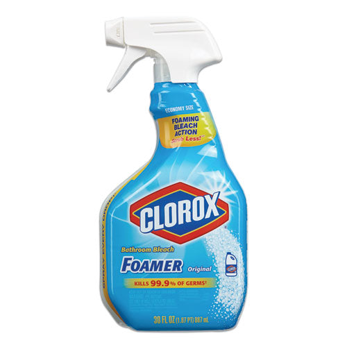 Bleach Foamer Bathroom Spray, Original, 30 oz Spray Bottle, 9/Carton-(CLO30614)