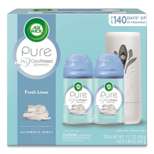 Freshmatic Ultra Automatic Pure Starter Kit, 3.19 x 8.44 x 7.75, White/Gray, Fresh Linen, 4/Carton-(RAC01918CT)
