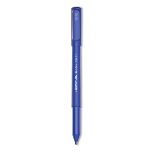 Write Bros. Ballpoint Pen, Stick, Bold 1.2 mm, Blue Ink, Blue Barrel, Dozen-(PAP2124513)