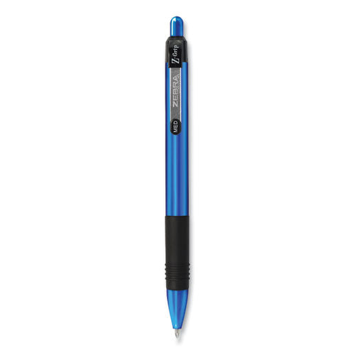 Z-Grip Metal Ballpoint Pen, Retractable, Medium 1 mm, Blue Ink, Blue Barrel, 12/Pack-(ZEB27020)