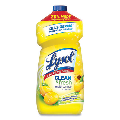 Clean and Fresh Multi-Surface Cleaner, Sparkling Lemon and Sunflower Essence, 48 oz Bottle, 9/Carton-(RAC89962CT)