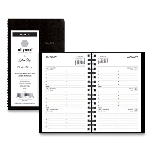 Aligned Weekly Contacts Planner, 6 x 3.5, Black Cover, 12-Month (Jan to Dec): 2023-(BLS123854)