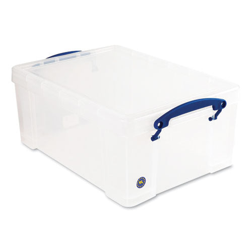 Snap-Lid Storage Bin, 2.38 gal, 10.25" x 14.5" x 6.25", Clear/Blue-(RUA9LITRECLEAR)