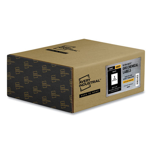 UltraDuty GHS Chemical Waterproof and UV Resistant Labels, 8.5 x 11, White, 500/Box-(AVE60507)