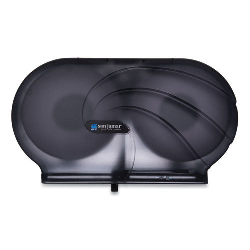 Twin 9" JBT Toilet Tissue Dispenser, Oceans, 19 x 5.25 x 12, Transparent Black Pearl-(SJMR4090TBK)