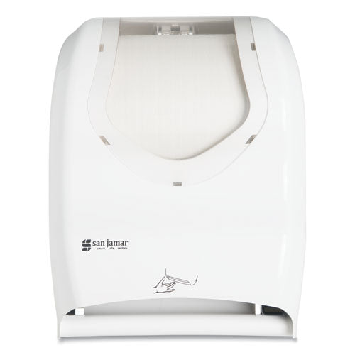 Smart System with iQ Sensor Towel Dispenser, 16.5 x 9.75 x 12, White/Clear-(SJMT1470WHCL)