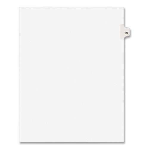 Preprinted Legal Exhibit Side Tab Index Dividers, Avery Style, 10-Tab, 29, 11 x 8.5, White, 25/Pack-(AVE01029)