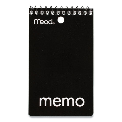 Wirebound Memo Pad with Wall-Hanger Eyelet, Medium/College Rule, Randomly Assorted Cover Colors, 60 White 3 x 5 Sheets-(MEA45354)