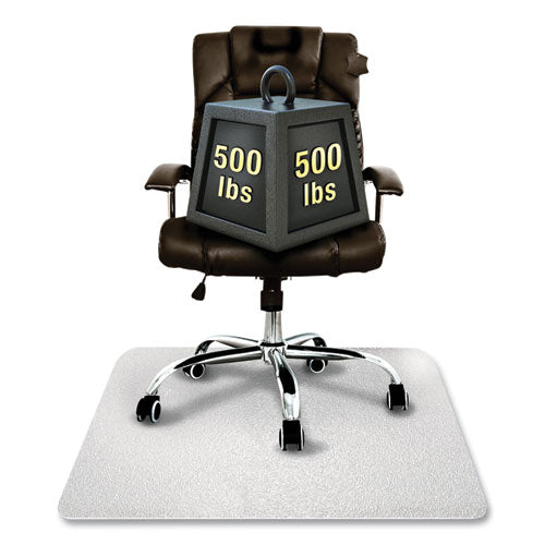 Cleartex MegaMat Heavy-Duty Polycarbonate Mat for Hard Floor/All Carpet, 46 x 53, Clear-(FLRECM121345ER)