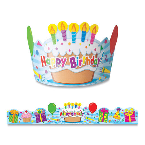 Student Crown, Birthday, 23.5 x 4, Assorted Colors, 30/Pack-(CDP101021)