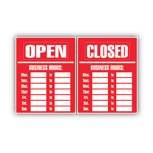 Business Hours Sign Kit, 15 x 19, Red-(COS098072)