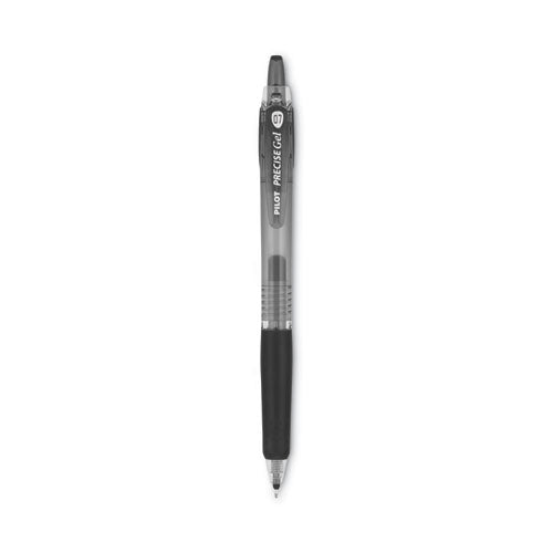 Precise Gel BeGreen Gel Pen, Retractable, Fine 0.7 mm, Black Ink, Black Barrel, Dozen-(PIL15001)