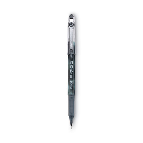 Precise P-700 Gel Pen, Stick, Fine 0.7 mm, Black Ink, Black Barrel, Dozen-(PIL38610)