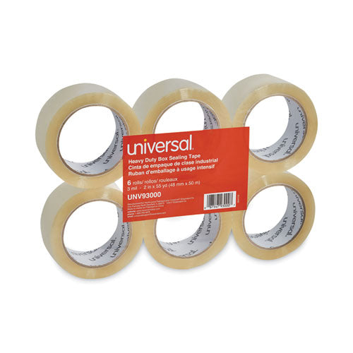 Heavy-Duty Box Sealing Tape, 3" Core, 1.88" x 54.6 yds, Clear, 6/Box-(UNV93000)