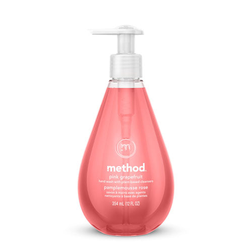 Gel Hand Wash, Pink Grapefruit, 12 oz Pump Bottle, 6/Carton-(MTH00039CT)