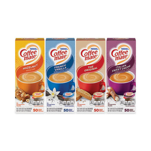 Liquid Coffee Creamer, French Vanilla/Hazelnut/Italian Sweet Creme/Original, 0.37 oz, 200/CT, Ships in 1-3 Business Days-(GRR28300012)