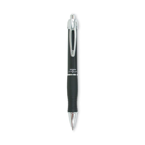 GR8 Gel Pen, Retractable, Medium 0.7 mm, Black Ink, Black/Silver Barrel, 12/Pack-(ZEB42610)