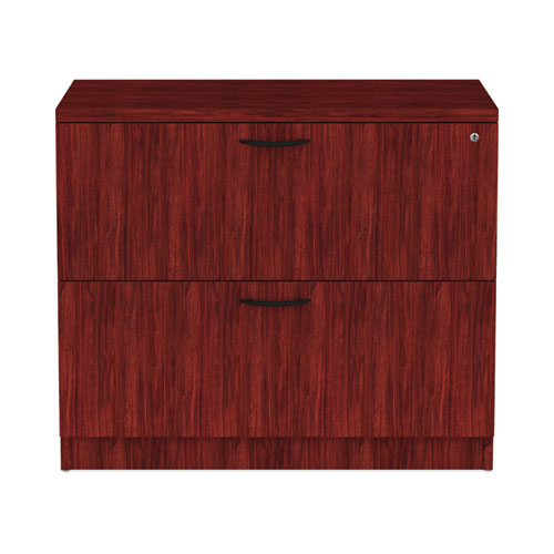 Alera Valencia Series Lateral File, 2 Legal/Letter-Size File Drawers, Mahogany, 34" x 22.75" x 29.5"-(ALEVA513622MY)