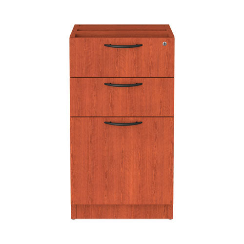 Alera Valencia Series Full Pedestal File, Left/Right, 3-Drawers: Box/Box/File, Legal/Letter, Cherry, 15.63" x 20.5" x 28.5"-(ALEVA532822MC)
