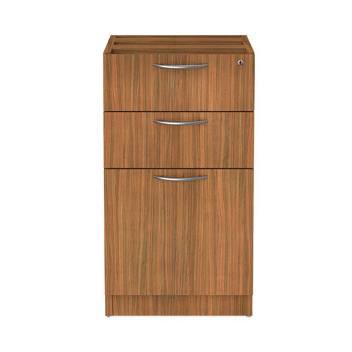 Alera Valencia Series Full Pedestal File, Left/Right, 3-Drawer: Box/Box/File, Legal/Letter, Modern Walnut,15.63 x 20.5 x 28.5-(ALEVA532822WA)