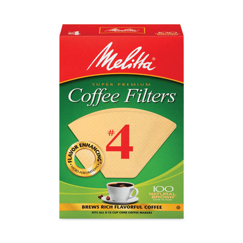 Melitta Coffee Filters, #4, 8 to 12 Cup Size, Cone Style, 100 Filters/Pack, 3/Pack, Ships in 1-3 Business Days-(GRR22000695)