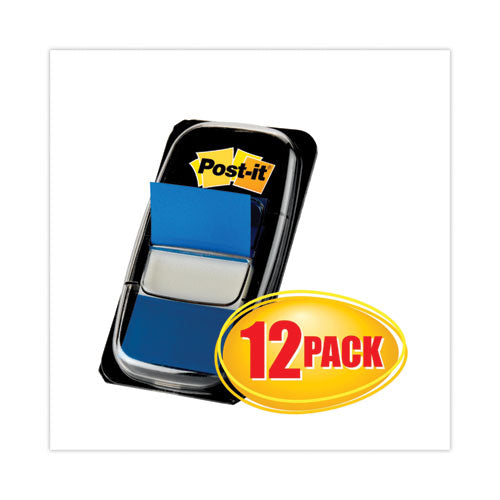 Marking Page Flags in Dispensers, Blue, 50 Flags/Dispenser, 12 Dispensers/Pack-(MMM680BE12)