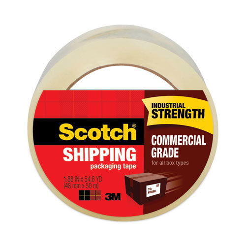 3750 Commercial Grade Packaging Tape with Dispenser, 3" Core, 1.88" x 54.6 yds, Clear, 48/Pack-(MMM3750CS48)